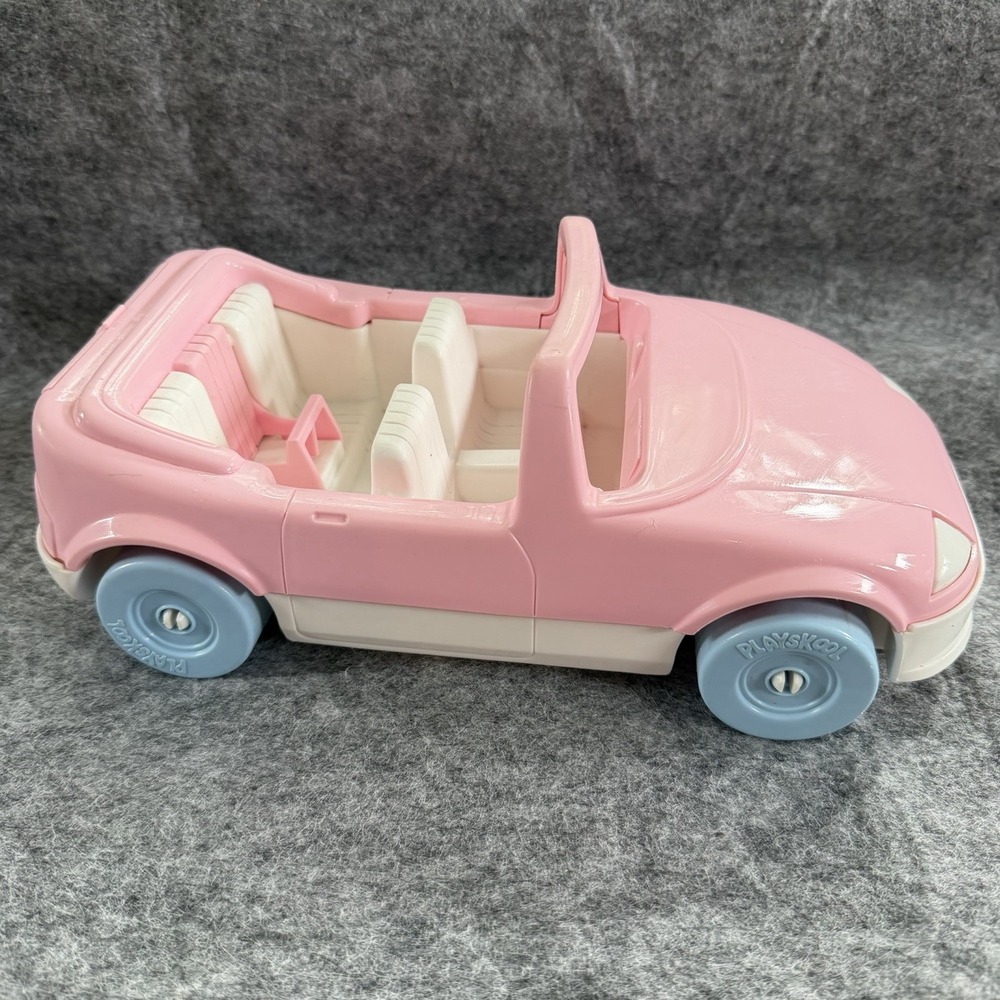 Playskool Pink & White Convertible Toy Car Plastic MPN 1593 1992 Vintage